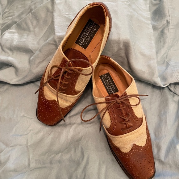 Spectator Shoes, J. Peterman, Tan & Cognac, US 7 UK 5 - Picture 5 of 5